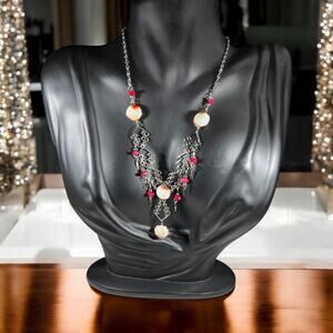 Natural Stone Wire Wrap Vintage Necklace Earthy Tribal Vintage 80s 90 Southwest
